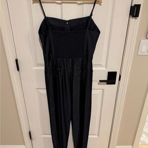 Vintage style jumpsuit with elastic back